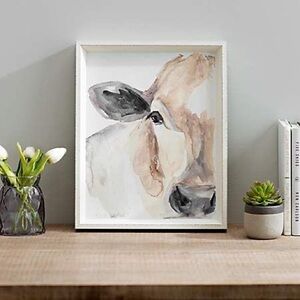 Kirklands Brown and Cream Cow Art Painting